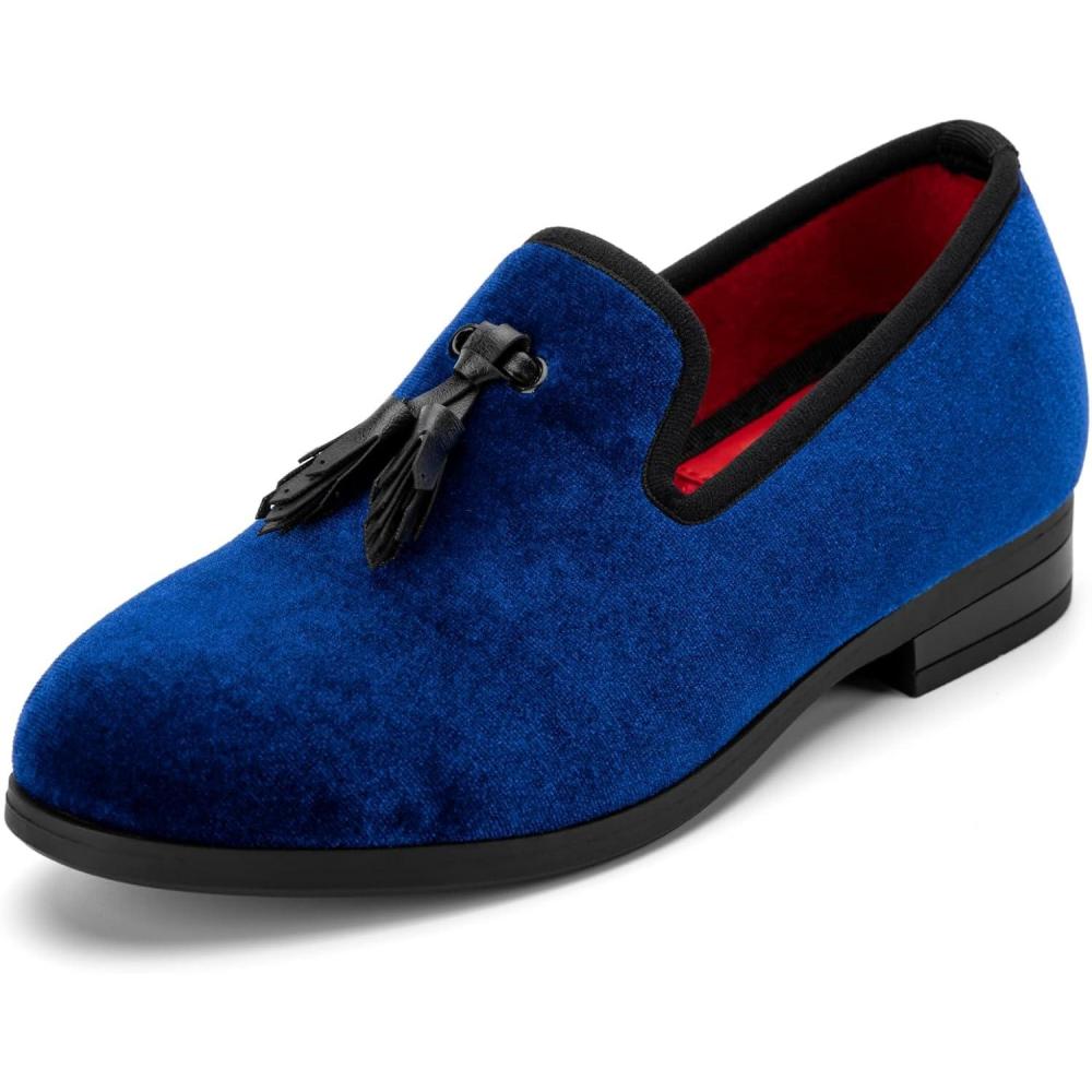 imageMeijiana Boys Formal Dress SlipOn Loafers  Tuxedo Shoe for Baby Dress ShoesBlue01