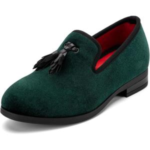 Meijiana Boys’ Formal Dress Slip-On Loafers – Tuxedo Shoe for Baby Dress Shoes(Green-03)