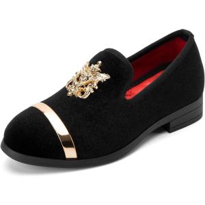Meijiana Boy’s Loafers Slip-On Dress Shoes Dress Formal Tuxedo Shoes(Black-01)