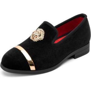 Meijiana Boy’s Loafers Slip-On Dress Shoes Dress Formal Tuxedo Shoes(Black-04)