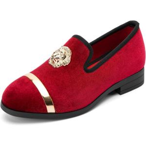 Meijiana Boy’s Loafers Slip-On Dress Shoes Dress Formal Tuxedo Shoes(Red-05)