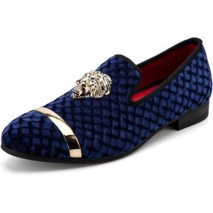 Meijiana Men’s Loafers Lightweight Slip-On Moccasins Stylish Dress Shoes Breathable Tassels Loafers(Blue-08)