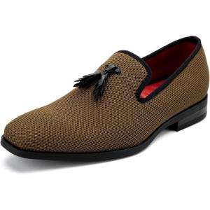 Meijiana Men’s Loafers Lightweight Slip-On Moccasins Stylish Dress Shoes Breathable Tassels Loafers(Brown-24)