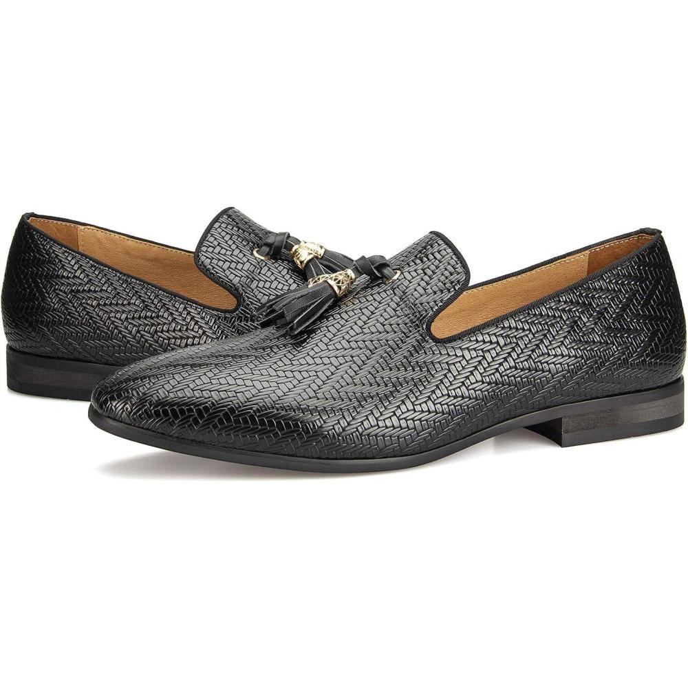 imageMeijiana Mens Loafers Wedding Dress Shoes SlipOn Loafers for Men Tuxedo Suit ShoesBlack05