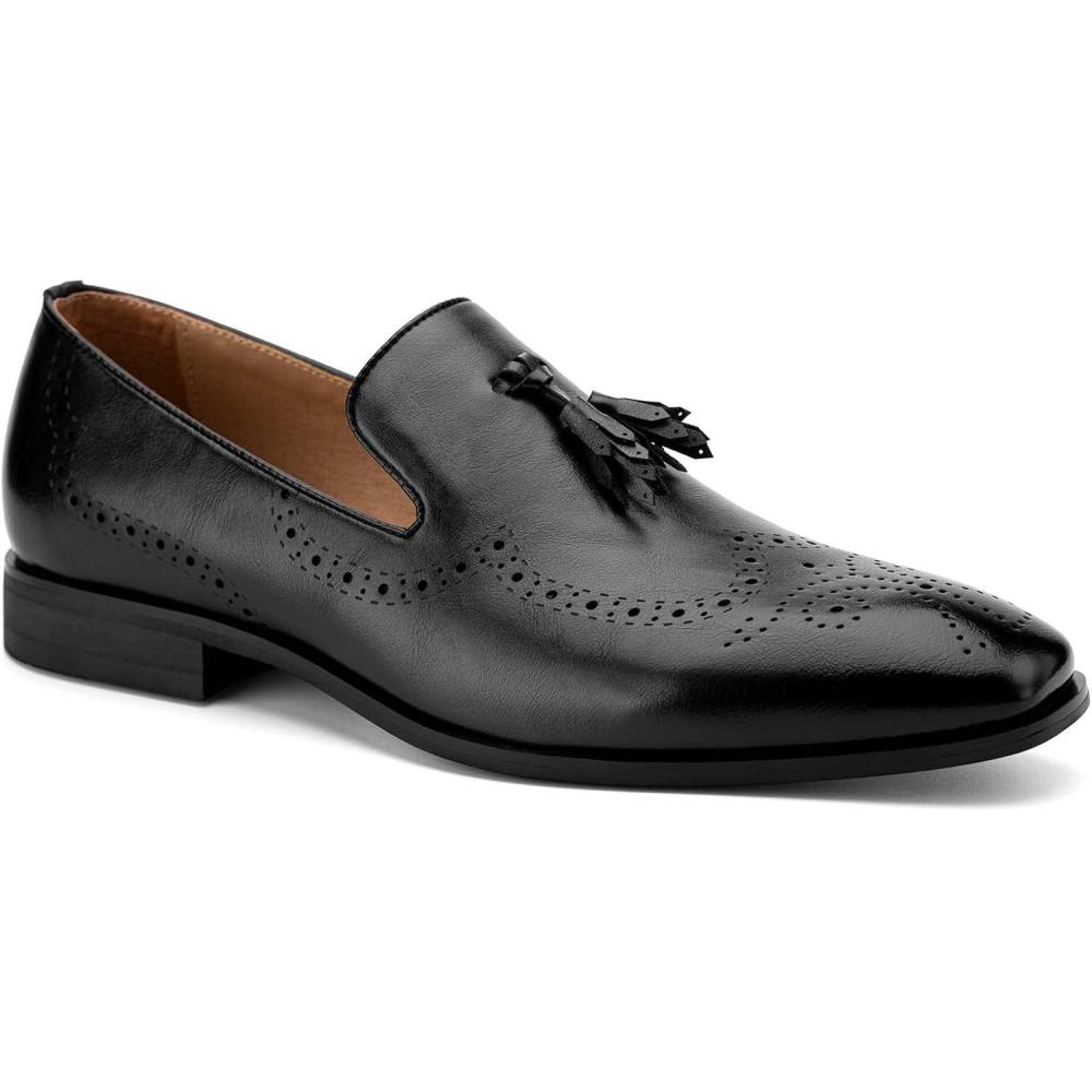 imageMeijiana Mens Loafers Wedding Dress Shoes SlipOn Loafers for Men Tuxedo Suit ShoesBlack11