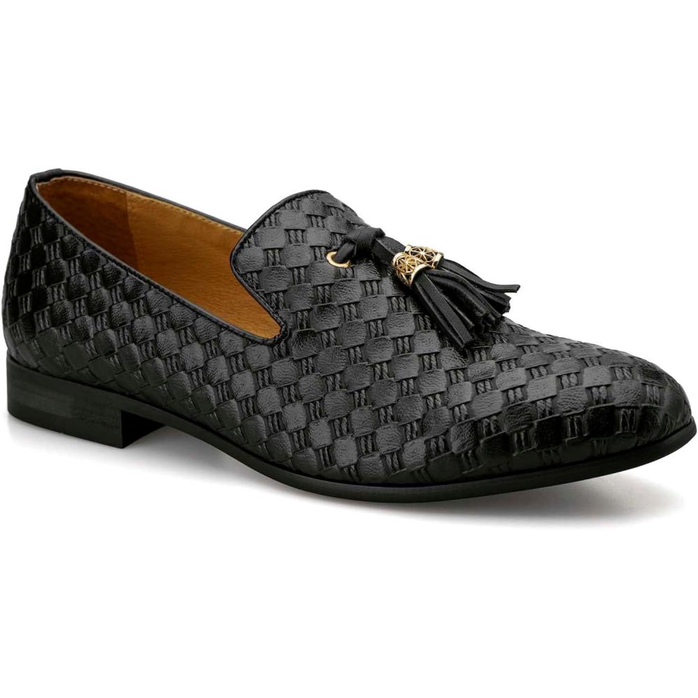 imageMeijiana Mens Loafers Wedding Dress Shoes SlipOn Loafers for Men Tuxedo Suit ShoesBlack44