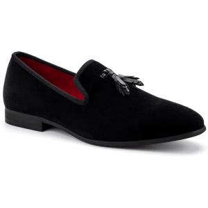 Meijiana Mens Loafers Wedding Dress Shoes Slip-On Loafers for Men Tuxedo Suit Shoes(Black-04)