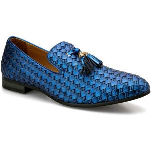 Meijiana Mens Loafers Wedding Dress Shoes Slip-On Loafers for Men Tuxedo Suit Shoes(Blue-45)