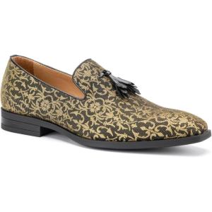 Meijiana Mens Loafers Wedding Dress Shoes Slip-On Loafers for Men Tuxedo Suit Shoes(Gold-30)