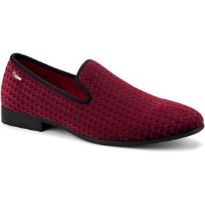 Meijiana Mens Loafers Wedding Dress Shoes Slip-On Loafers for Men Tuxedo Suit Shoes(Red-02)