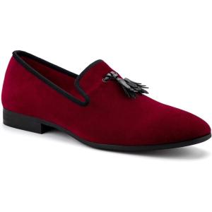 Meijiana Mens Loafers Wedding Dress Shoes Slip-On Loafers for Men Tuxedo Suit Shoes(Red-05)