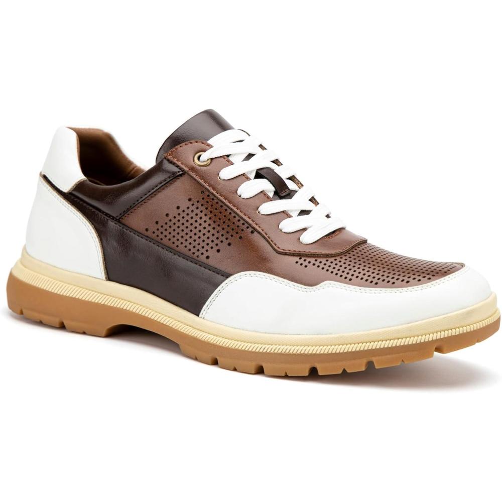 imageMeijiana Leather Mens Shoes  Fashion Casual Business and Formal Dress Sneakers  SlipResistant Mens Dress Shoes  Versatile Mens Casual Shoes for Any OccasionBrown09