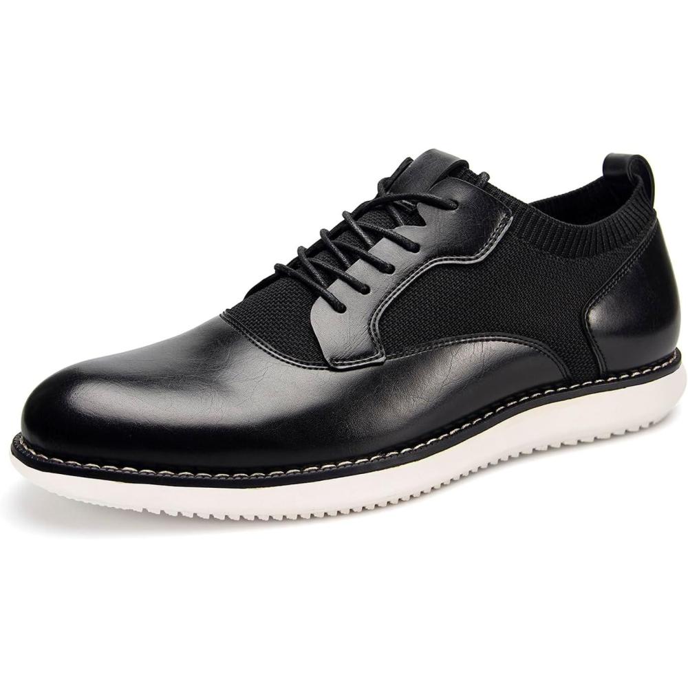 imageMeijiana Mens Oxford Shoes Dress Shoes Mens Lightweight laceup Fashion ShoesBlack07