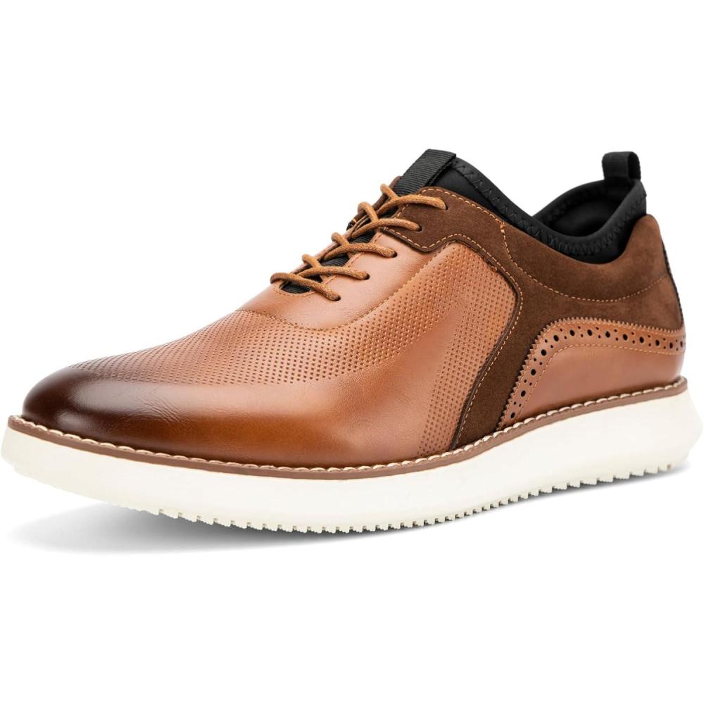 imageMeijiana Mens Oxford Shoes Dress Shoes Mens Lightweight laceup Fashion ShoesBrown02