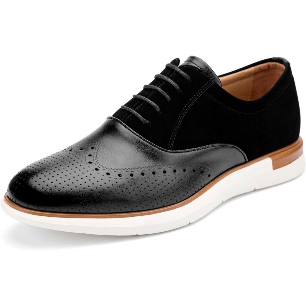 imageMeijiana Mens Oxfords Casual Dress Shoes Leather Lace Up Shoes for Men Business Oxford ShoesBlack09