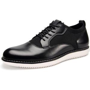Meijiana Men’s Oxford Shoes Dress Shoes Men’s Lightweight lace-up Fashion Shoes(Black-07)
