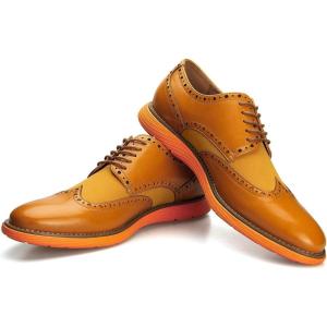 Meijiana Men’s Oxford Shoes Dress Shoes Men’s Lightweight lace-up Fashion Shoes(Brown-01)