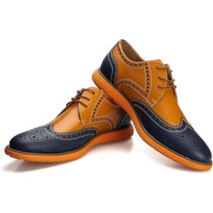 Meijiana Men’s Oxford Shoes Dress Shoes Men’s Lightweight lace-up Fashion Shoes(Brown-04)
