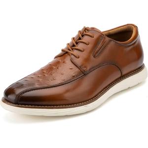 Meijiana Men’s Oxford Shoes Dress Shoes Men’s Lightweight lace-up Fashion Shoes(Brown-09)