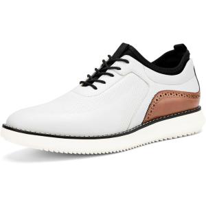Meijiana Men’s Oxford Shoes Dress Shoes Men’s Lightweight lace-up Fashion Shoes(White-03)