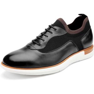 Meijiana Men’s Oxfords Casual Dress Shoes Leather Lace Up Shoes for Men Business Oxford Shoes(Black-07)