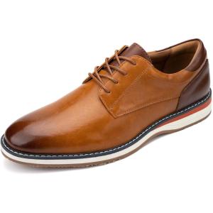 Meijiana Men’s Oxfords Casual Dress Shoes Leather Lace Up Shoes for Men Business Oxford Shoes(Brown-03)