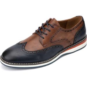 Meijiana Men’s Oxfords Casual Dress Shoes Leather Lace Up Shoes for Men Business Oxford Shoes(Brown-06)