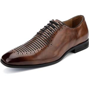 Meijiana Men’s Oxfords Luxury Oxford Shoes for Men Business Casual Shoes Men’s Lace-up Fashion Shoes(Brown-06)