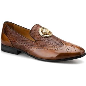 Meijiana Mens Shoes – Black Suede Loafers for Men with Metal Buckle, Rubber Sole, Fashion Casual Dress, Perfect for Business, Party or Birthday – Stylish Mens Dress Shoes(Brown-50)