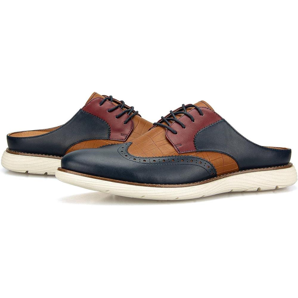 imageMeijiana Men Backless Loafers Fashion Open Back Loafers Backless Casual Slippers for Men