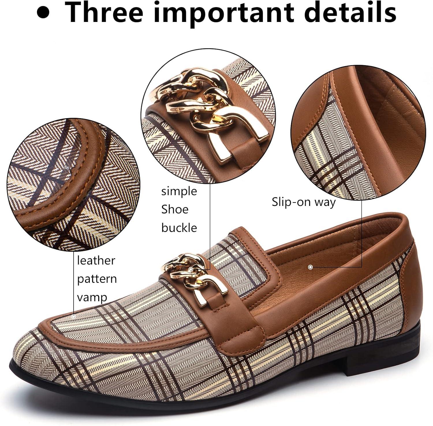 imageMeijiana Men Faux Leather Noble Loafer Shoes Slipon Loafer Smoking Slipper Tassel LoaferBrown12