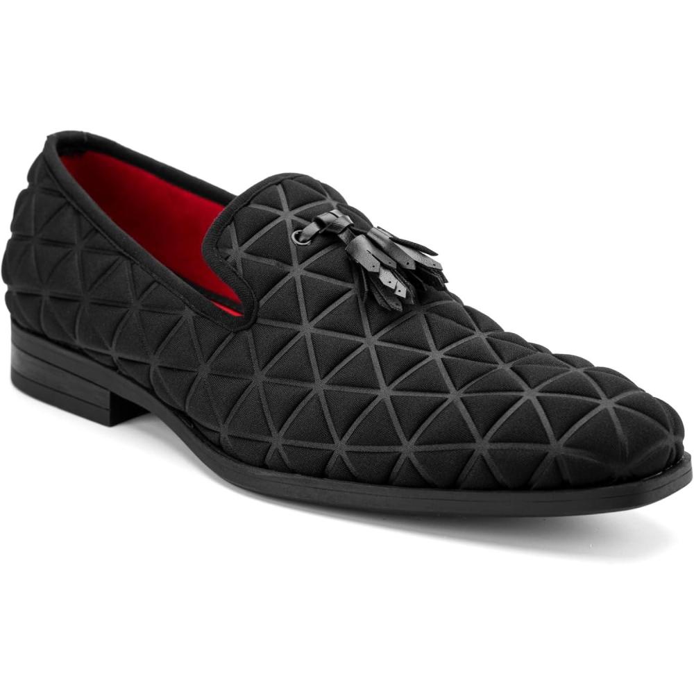 image:imageMeijiana Mens Dress Loafers Casual Slip on Shoes Lightweight Tassels Loafers for MenBlack02
