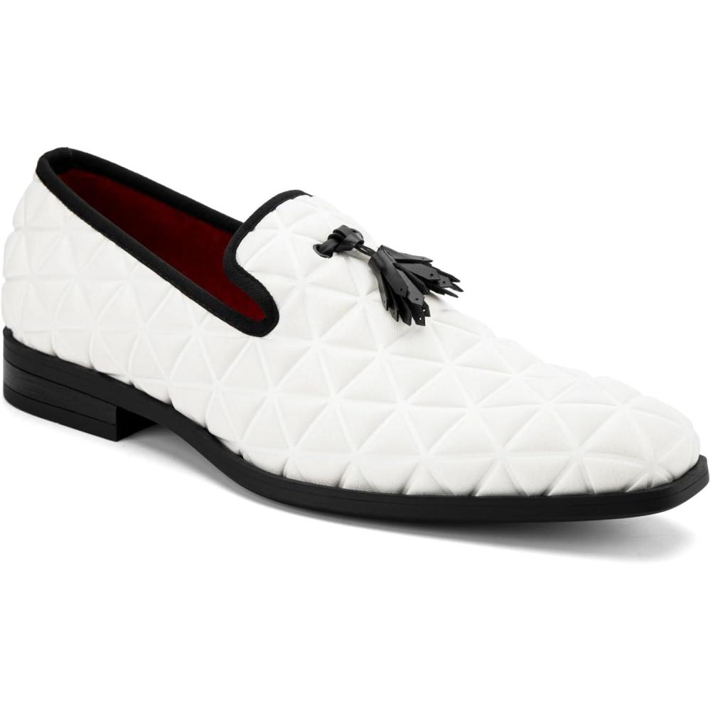 image:imageMeijiana Mens Dress Loafers Casual Slip on Shoes Lightweight Tassels Loafers for MenWhite03