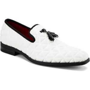 Meijiana Men’s Dress Loafers Casual Slip on Shoes Lightweight Tassels Loafers for Men(White-03)