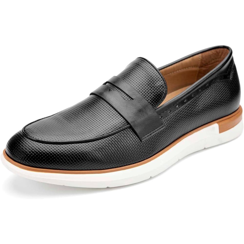 image:imageMeijiana Mens Classic Loafers Shoes Microfiber PU Leather Loafers Wedding Dress ShoesBlack03
