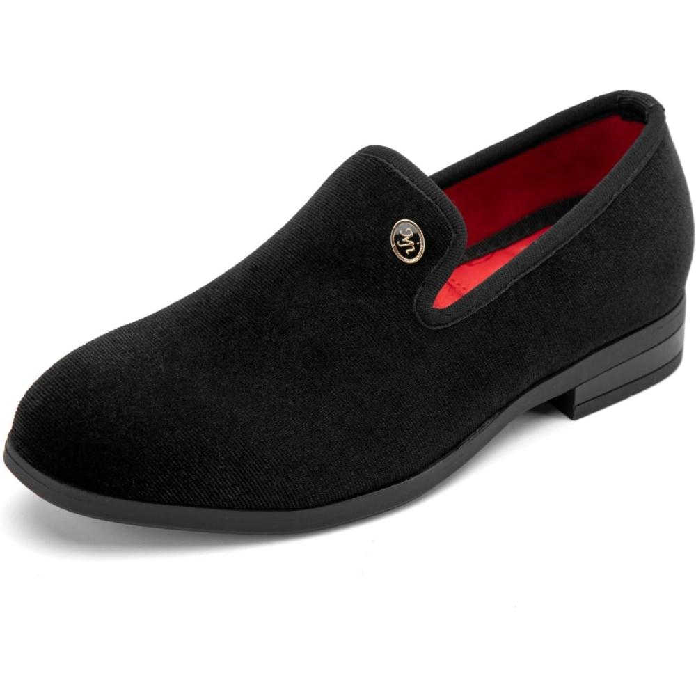 image:imageMeijiana Boys Dress Shoes  Velvet Casual PullOn LowHeels Black Rubber AllWeather Formal Boys Shoes Toddler Dress Shoes for Wedding amp Party  Fashion Business StyleBlack01