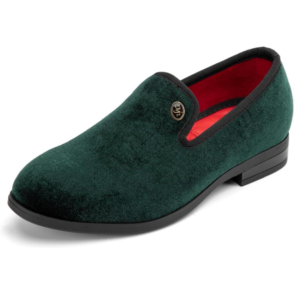 image:imageMeijiana Boys Dress Shoes  Velvet Casual PullOn LowHeels Black Rubber AllWeather Formal Boys Shoes Toddler Dress Shoes for Wedding amp Party  Fashion Business StyleGreen02